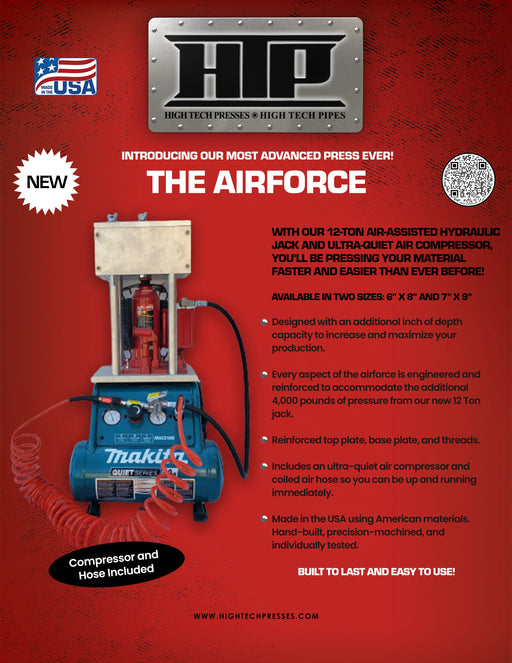 The AirForce 12-Ton Air-Assisted Hydraulic Jack Pollen Press - NEW PRODUCT