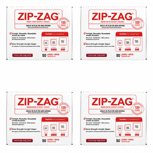 Zip Zag Bag Large Smell Proof Reusable Bag - 1/2 lbs (200 pack) - CLEARANCE SALE