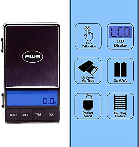 AWS - Dual Display Pocket Scale ACPro-200 - Precision Digital Scale 200 X 0.01G