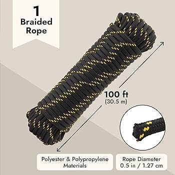 EVERBILT Heavy Duty Diamond Braid Polypropylene Rope 1/2 inch 100 ft (8-PACK) - CLEARANCE SALE