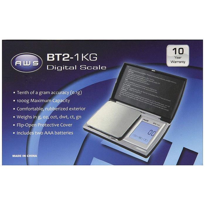AWS - Rubberized Flip-Cover Pocket Scale - BT2-1KG - 1000 X 0.1G