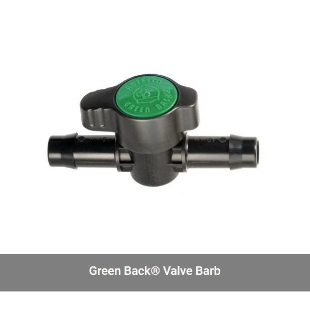 Antelco Green Back Valve 1" (25mm) Low-Volume Shut-Off Valve (1.050 tubing)