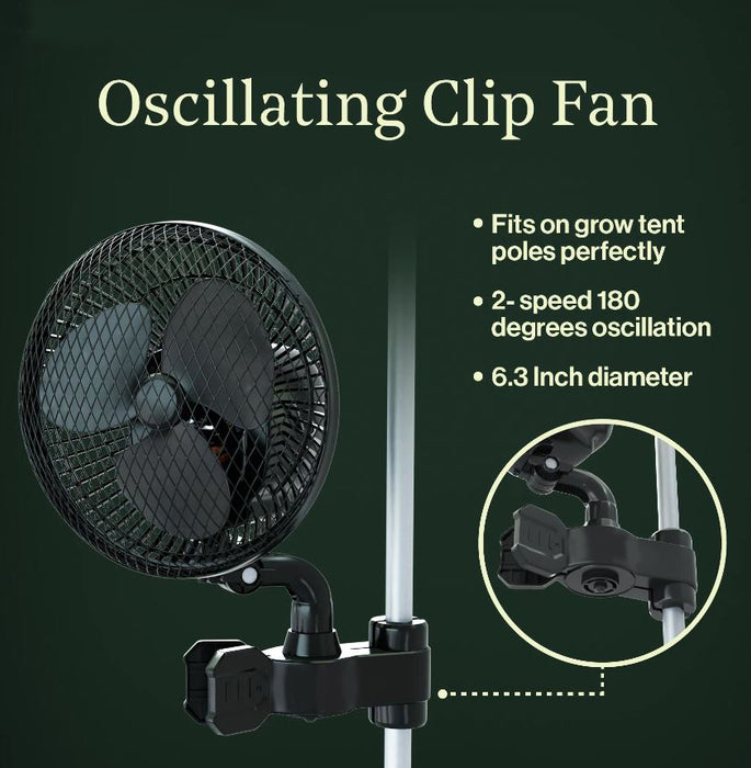 6 Inch Grow Tent Oscillating Clip Fan
