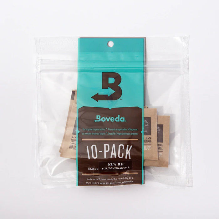 Boveda - Size Four - Two Way Humidity Pack - 62% or 58% Pack of 10 - (1/2oz - 14g)