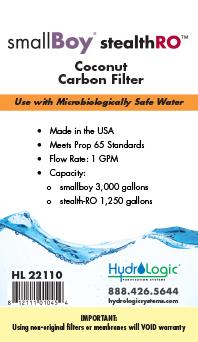 smallboy Green Coconut Carbon Replacement Filter chart