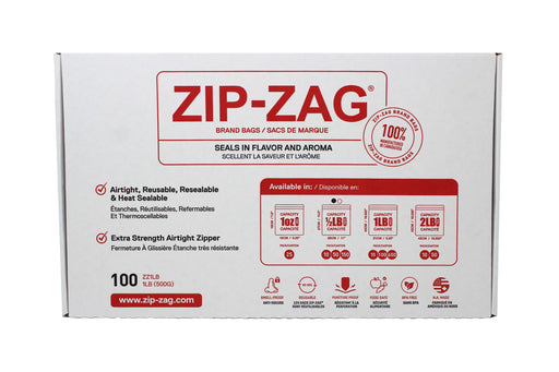 Zip Zag Bag Smell Proof Reusable Bag - 1 lbs (100 pack)