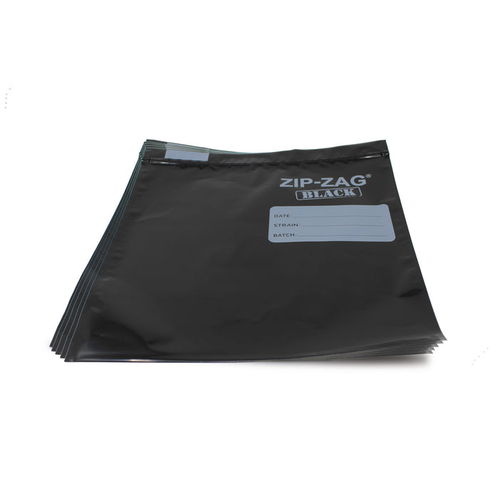 Zip Zag Bag Black Large Smell Proof Reusable Bag - 1/2 lb (10 pack)