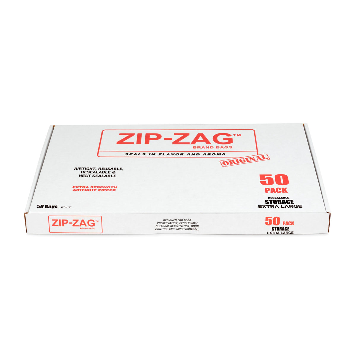 Zip Zag Bag XL Smell Proof Reusable Bag - 2 lb (50 pack)