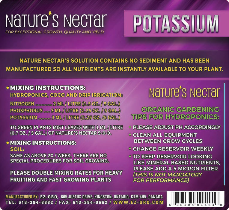 Nature's Nectar Potassium 0-0-5